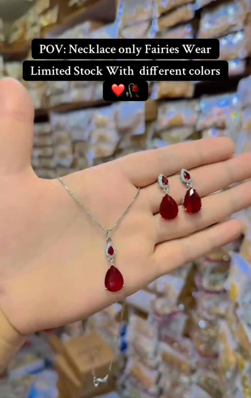 American Zircon Stone Necklace Set