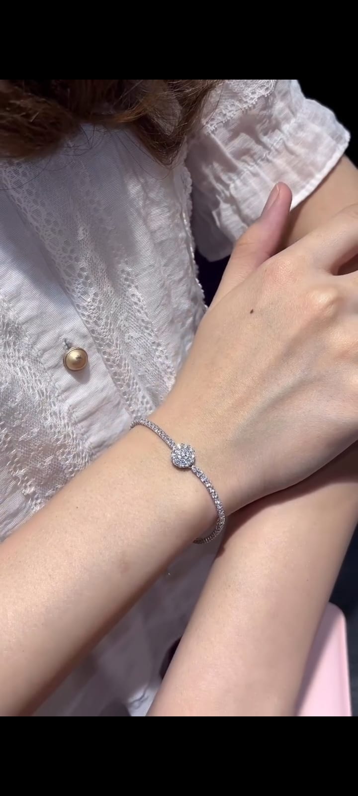 Italian silver stone bracelet