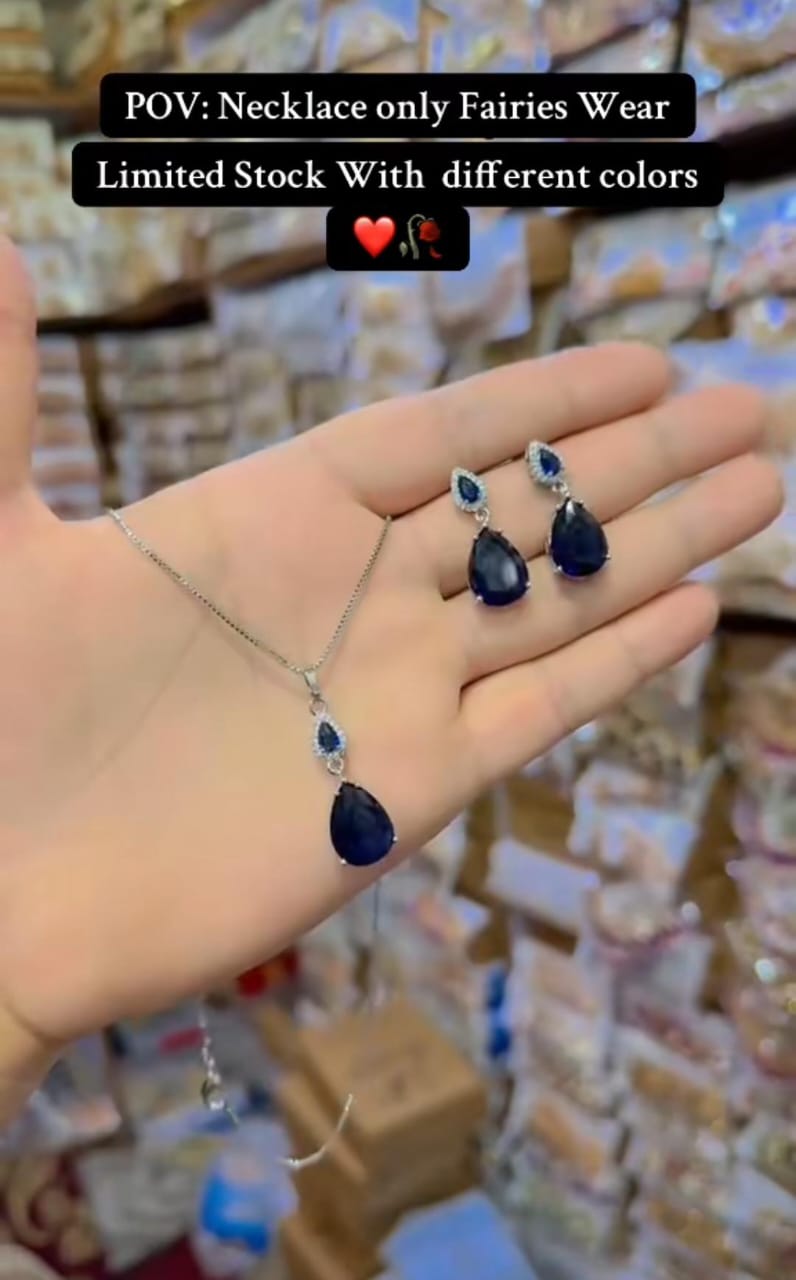 American Zircon Stone Necklace Set