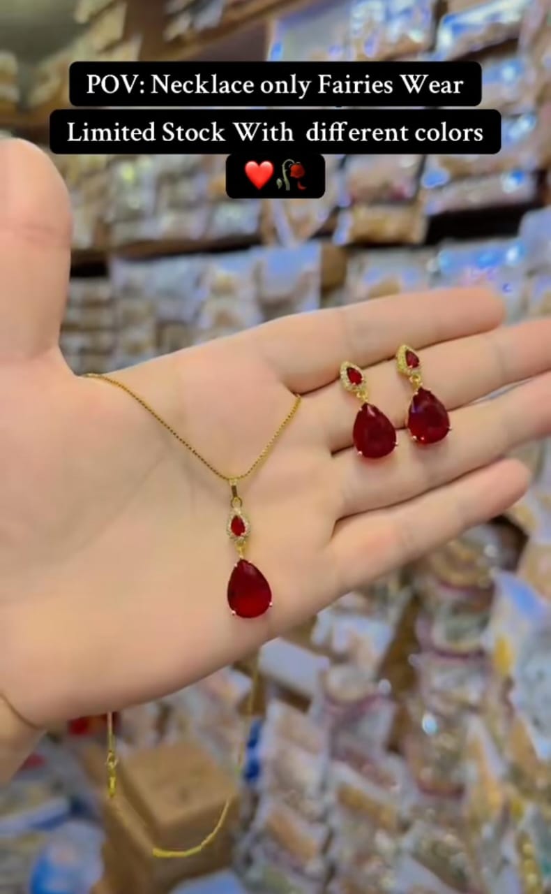 American Zircon Stone Necklace Set